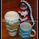 Free Crochet Patterns - Chasing Chevrons Coffee Sleeve, Coffee Cozy, Water Bottle Cozy by A Crocheted Simplicity