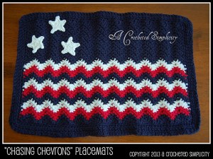 Free Crochet Pattern - Chasing Chevrons Placemat by A Crocheted Simplicity