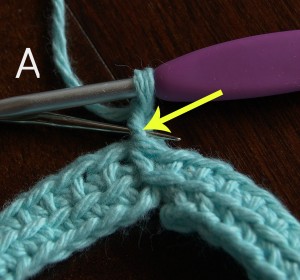 How to begin the first linked double crochet of the row or round.