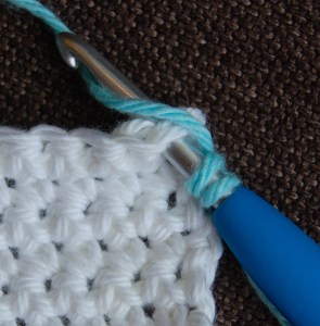 Standing half double crochet stitch