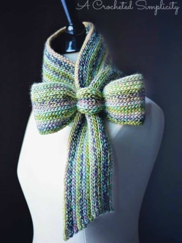 Crochet Pattern: "Knit-Look" Bow Tie Cowl by A Crocheted Simplicity