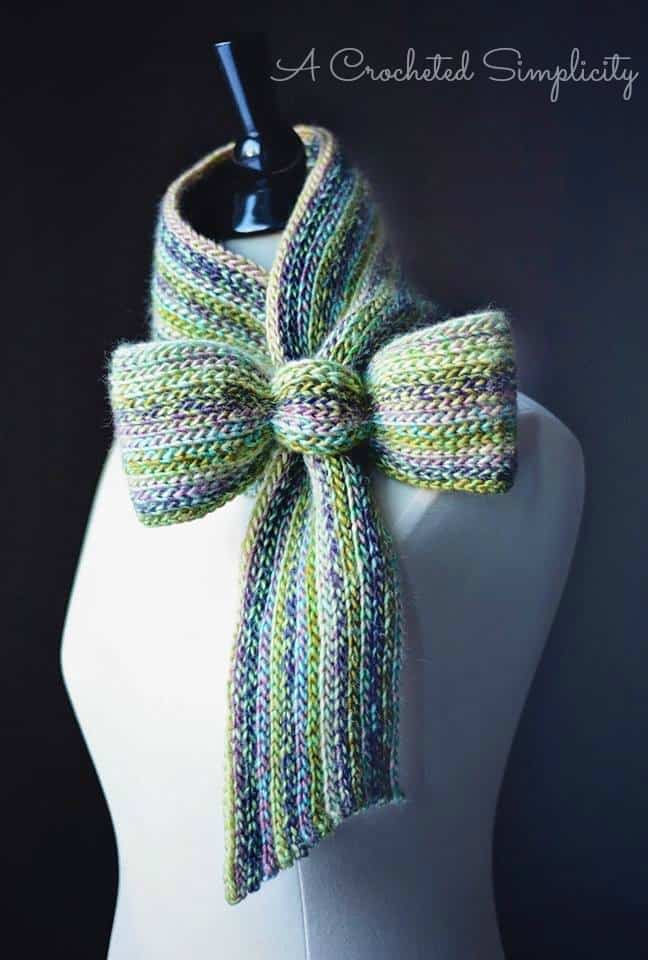 Crochet Pattern: "Knit-Look" Bow Tie Cowl by A Crocheted Simplicity