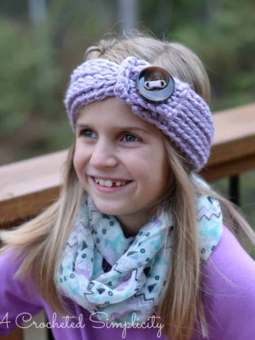 Free Crochet Pattern - Knit-Look Chunky Headwarmer (Child Sizes) by A Crocheted Simplicity