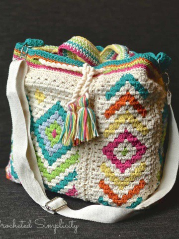 "Boho Chic" Mosaic Tote Bag by A Crocheted Simplicity