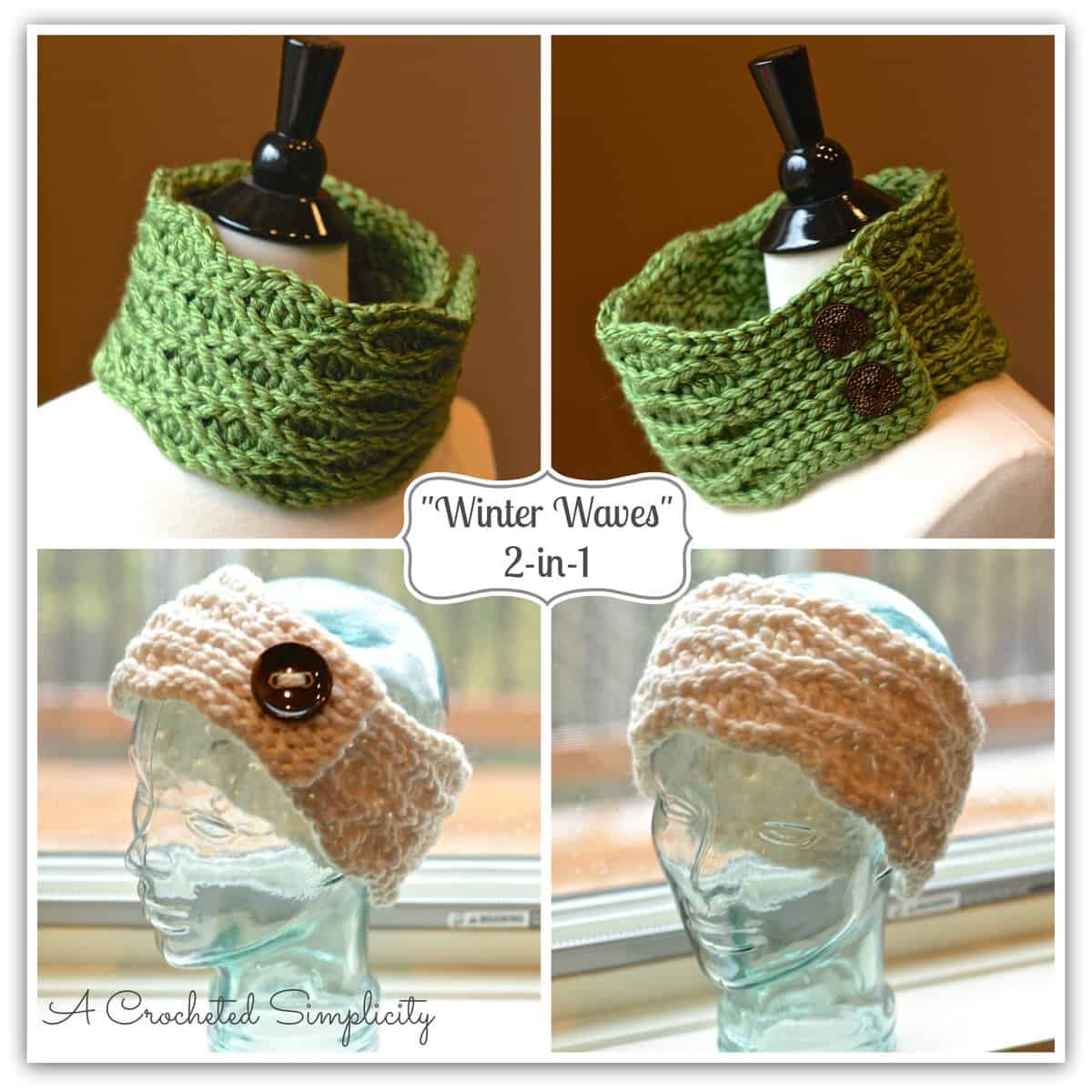 Crochet Pattern  |  “Winter Waves” Cowl & Ear Warmer