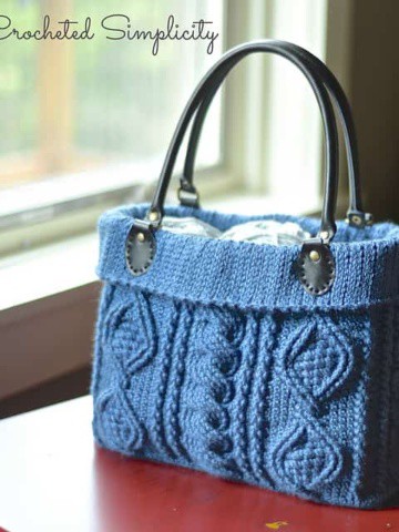 "Totally Textured" Cabled Bag Crochet Pattern by A Crocheted Simplicity