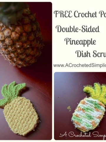 Free Crochet Pattern from A Crocheted Simplicity Double-Sided Pineapple Dish, Face or Body Scrubby