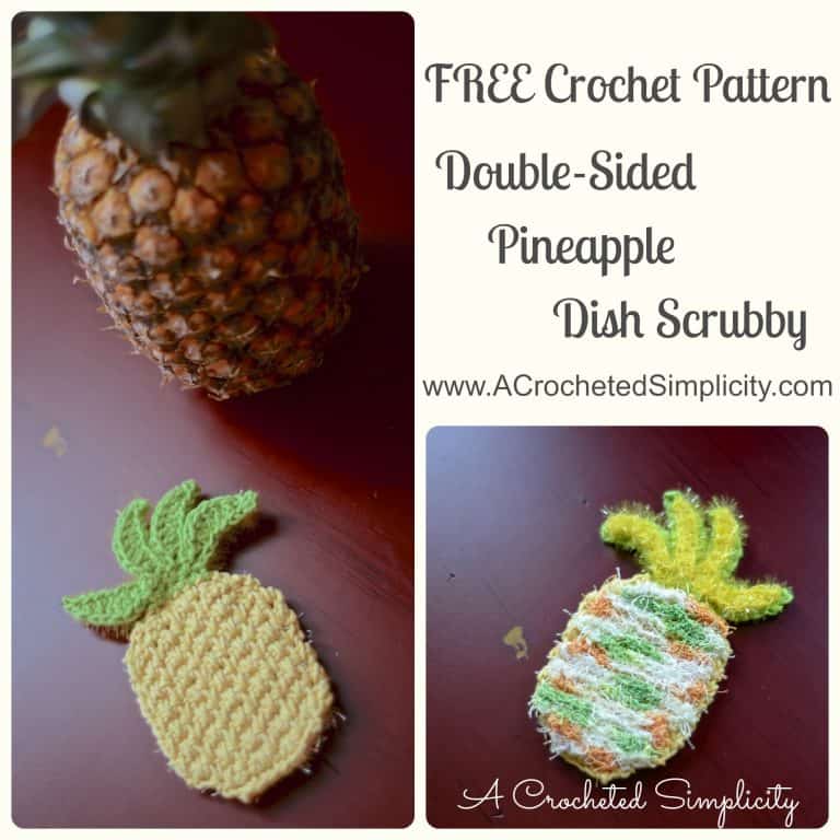 Free Crochet Pattern | Double-Sided Pineapple Dish/Face/Body Scrubby