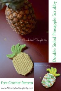 Free Crochet Pattern - Double Sided Pineapple Dish / Face / Body Scrubby by A Crocheted Simplicity