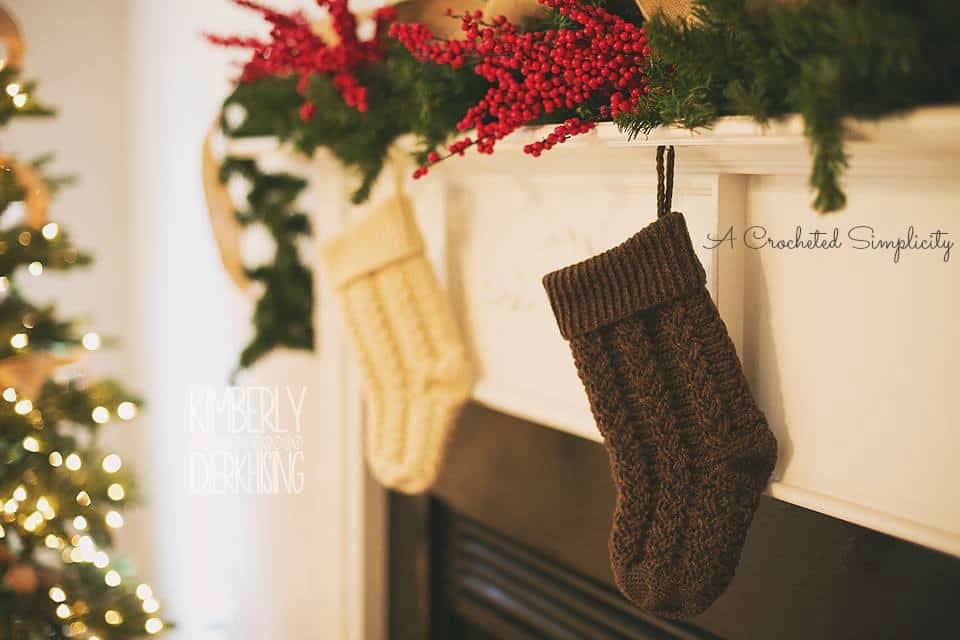 Braided Cables Christmas Stocking Crochet Pattern by A Crocheted Simplicity