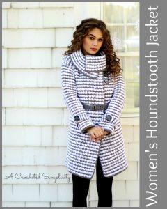 Crochet Pattern: Women's Houndstooth Jacket by A Crocheted Simplicity