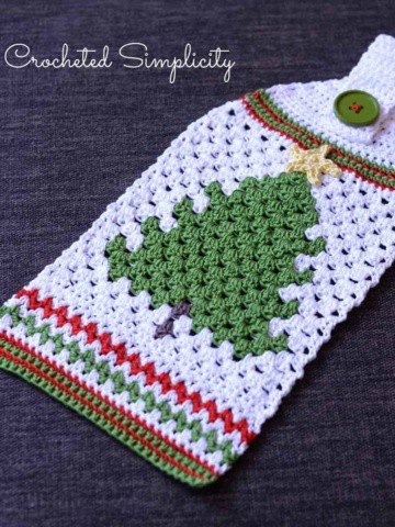 Free Crochet Pattern - Retro Christmas Tree Towel