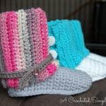 Crochet Pattern - Kids' Slouchy Slipper Boots by A Crocheted Simplicity