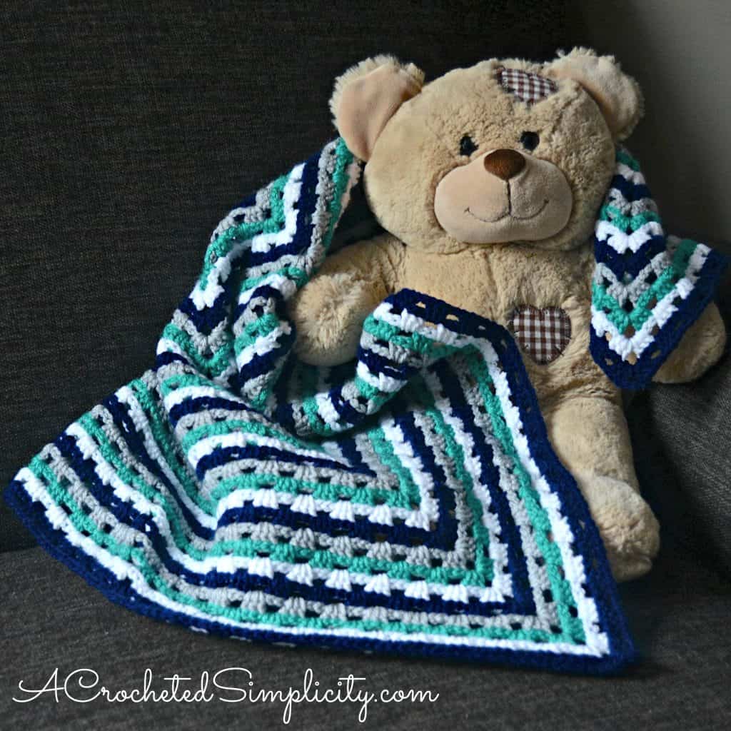 Free Crochet Pattern & Video Tutorial - Get in Line, Granny! Afghan by A Crocheted Simplicity