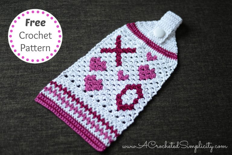 Free Crochet Pattern – Hugs & Kisses Crochet Towel