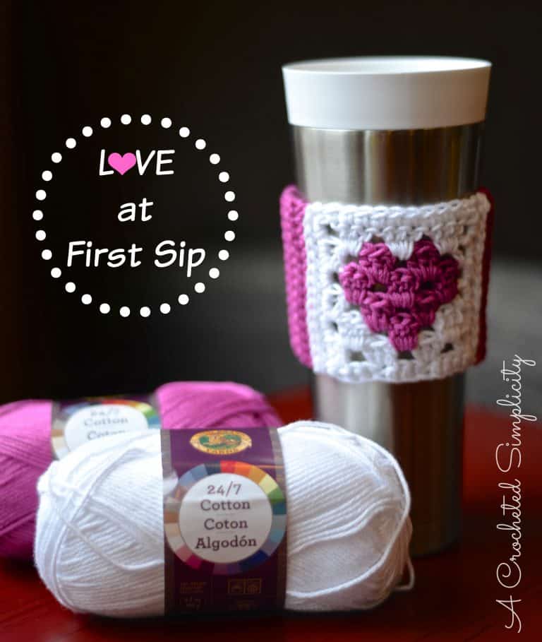 Free Crochet Pattern – Love at First Sip Coffee Sleeve