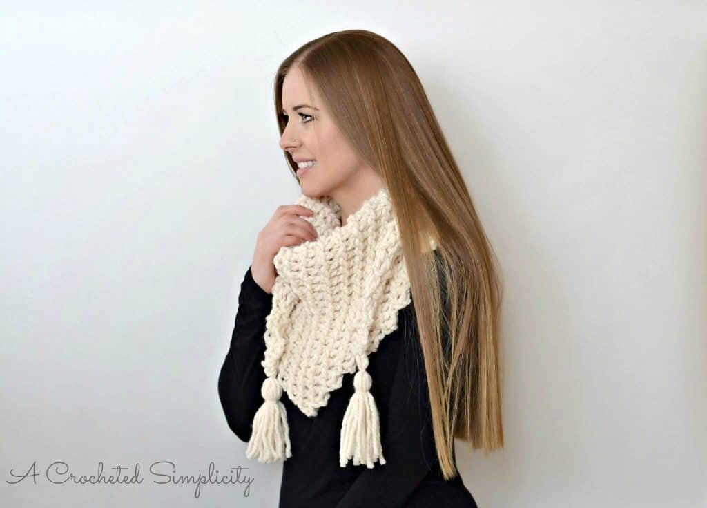 Free Crochet Pattern - Abella Triangular Scarf by A Crocheted Simplicity