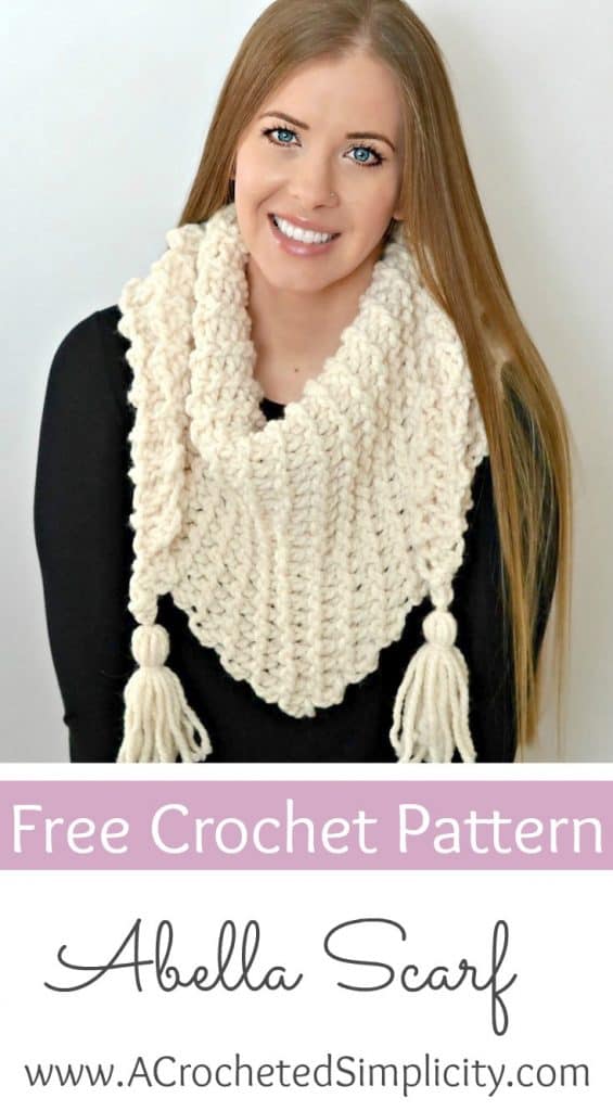 Free Crochet Pattern - Abella Triangular Scarf by A Crocheted Simplicity