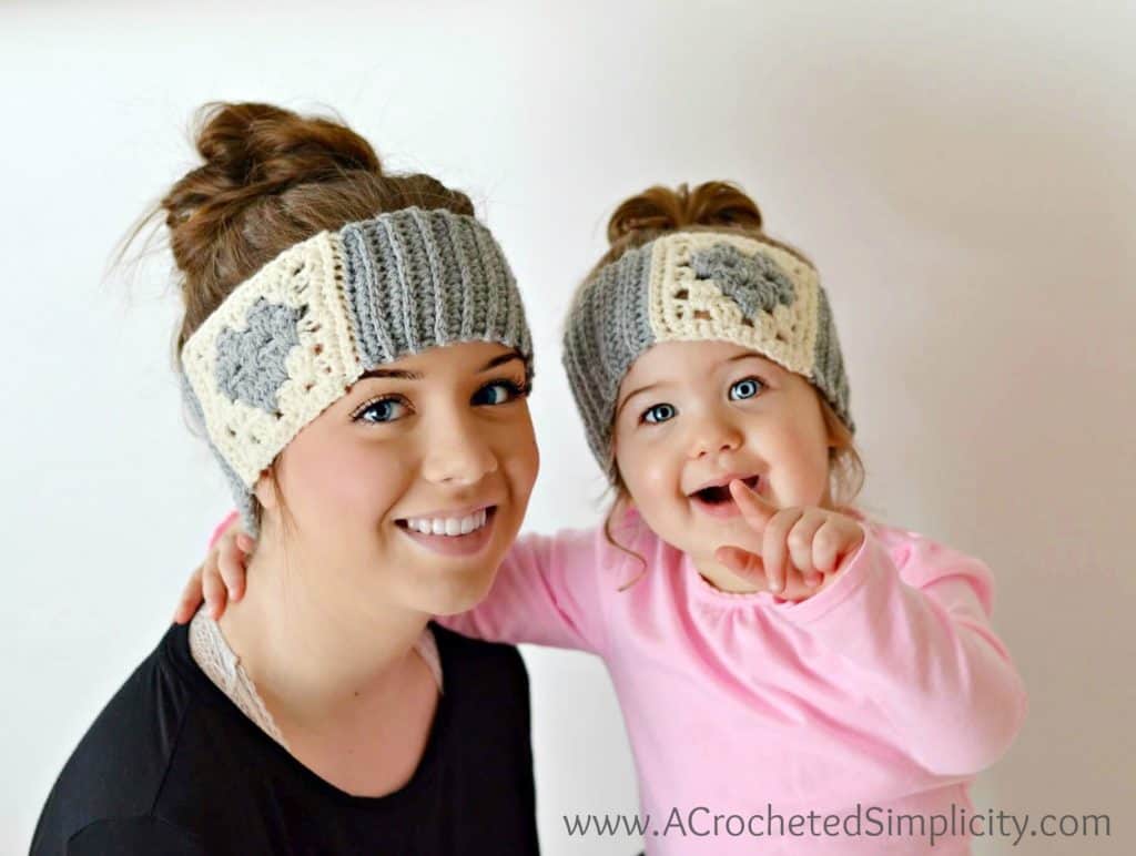 Free Crochet Pattern - Granny Heart Headwarmer by A Crocheted Simplicity