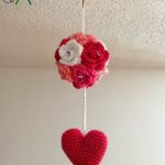 Free Crochet Pattern Heart Kissing Ball by Blackstone Designs
