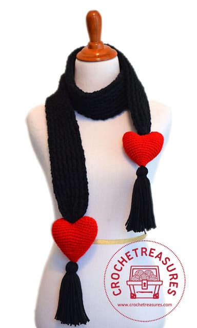 Free Crochet Pattern Lover's Knot Scarf by Crochet Treasures