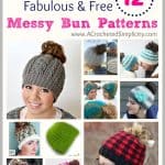 One Dozen (12) Fabulous & Free Messy Bun Hat Patterns - a pattern round-up by A Crocheted Simplicity