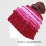 Free Crochet Pattern - Be Mine Messy Bun by Pattern Paradise