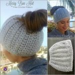 Free Crochet Pattern - Messy Bun Hat by The Purple Poncho