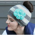 Free Crochet Pattern - Messy Bun Hat by Daisy Cottage Designs