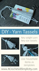 Learn how to make yarn tassels with this simple tutorial! #yarntassels #DIYyarntassels #handmade #yarn #crochet #crochettutorial #yarntutorial #freetutorial 