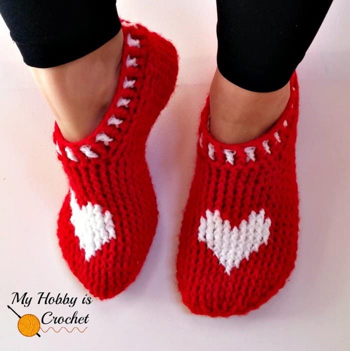 Free Crochet Pattern Heart & Sole Slippers