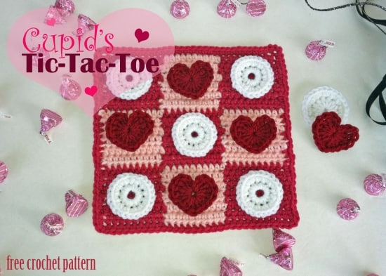 Free Crochet Pattern Cupid's Tic-Tac-Toe by Tia Davis