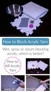 Comment bloquer du fil acrylique - Un tutoriel complet par A Crocheted Simplicity