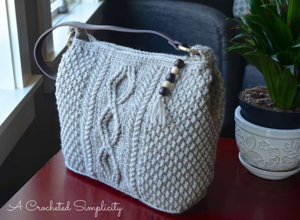 Crochet Pattern - Cateline Cabled Bag by A Crocheted Simplicity
