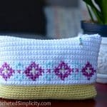 Free Crochet Pattern - Cross Stitch Make-Up Bag / Pouch by A Crocheted Simplicity