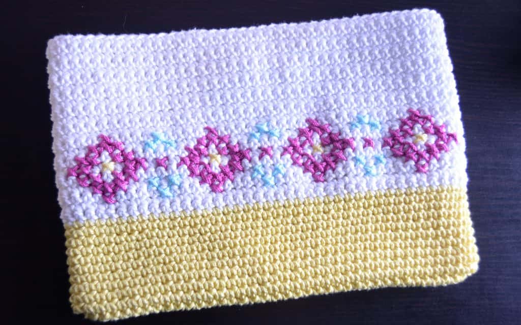 Free Crochet Pattern - Cross Stitch Make-Up Bag / Pouch by A Crocheted Simplicity