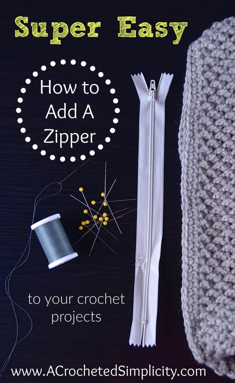Super Easy Way to Add a Zipper to Your Crochet Projects!