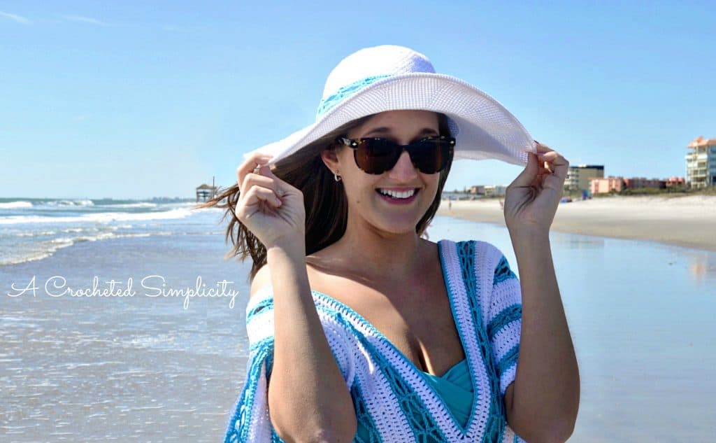 Free Crochet Pattern - Beach Day Sunhat part of the #CelebrateMomCAL, designed by A Crocheted Simplicity