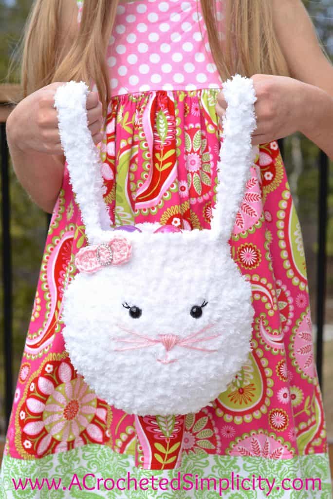 Free Crochet Pattern - Pipsqueak Bunny Bag by A Crocheted Simplicity - Pattern includes full face photo tutorial