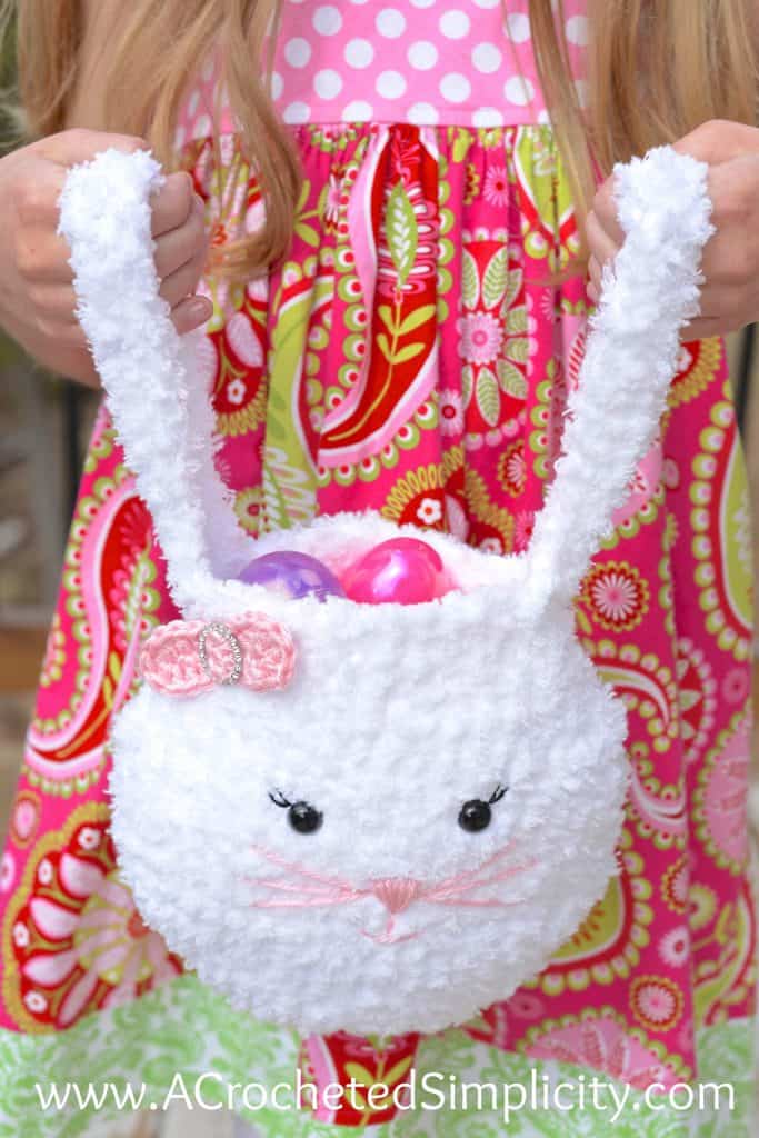 Free Crochet Pattern - Pipsqueak Bunny Bag by A Crocheted Simplicity - Pattern includes full face photo tutorial