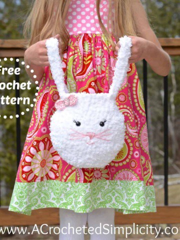 Free Crochet Pattern - Pipsqueak Bunny Bag by A Crocheted Simplicity - Pattern includes full face photo tutorial