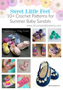 Sweet Little Feet - A Round-Up of 10+ Crochet Patterns for Summer Baby Sandals - by A Crocheted Simplicity