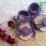 Crochet Pattern - Purple Flower Tie Sandals by Pattern Paradise