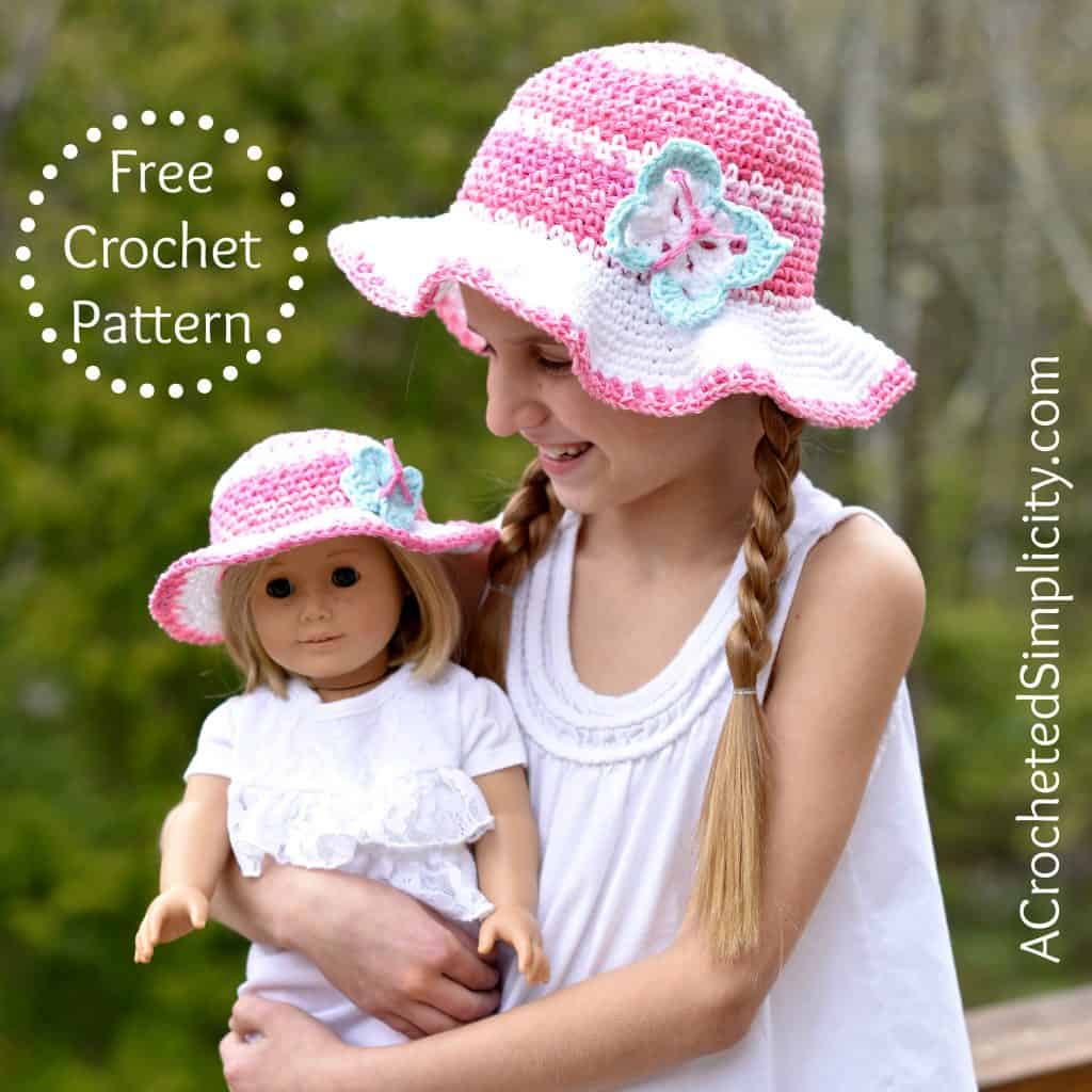 Free Crochet Pattern - Kids Linen Stitch Sunhat - A Crocheted Simplicity