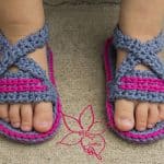 Free Crochet Pattern - Criss-Cross Sandals by MNE Crafts