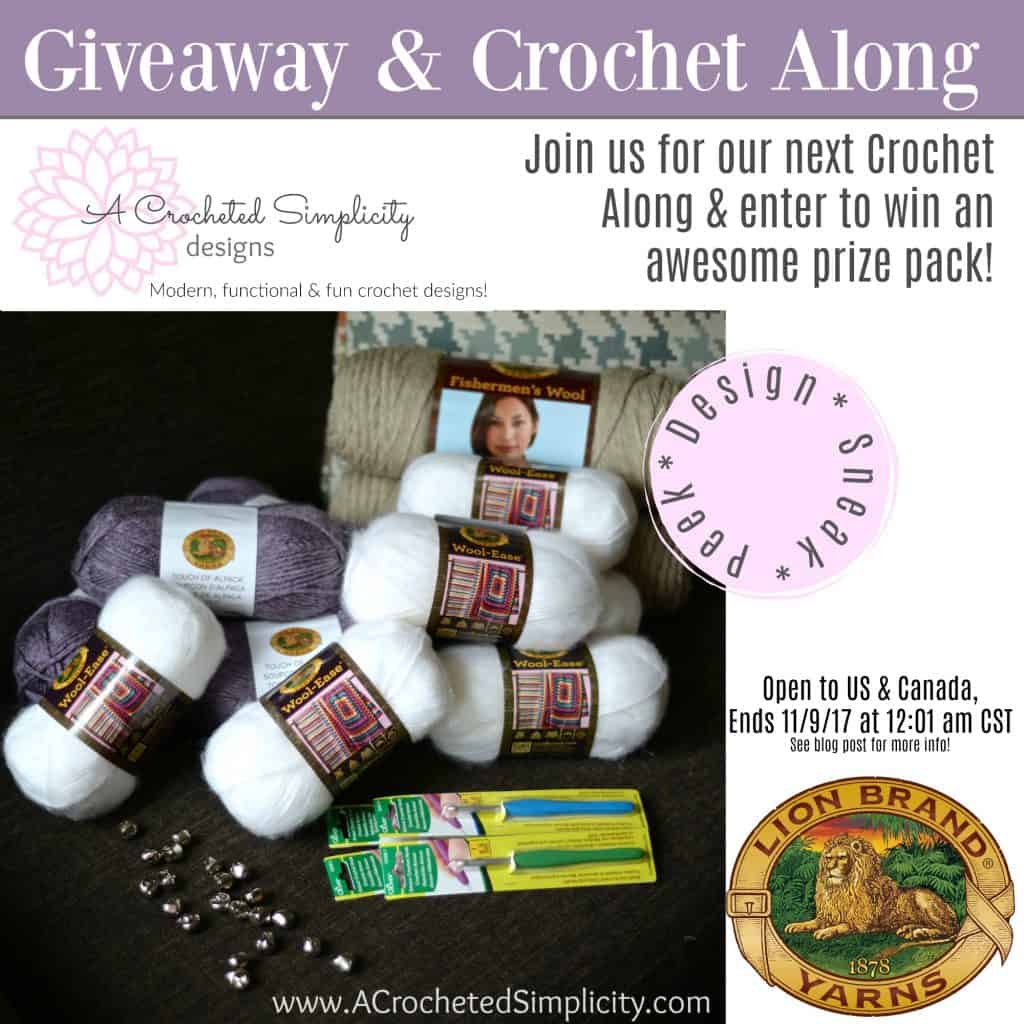 Giveaway & Crochet Along with A Crocheted Simplicity! Come join the fun and enter to win 1 of 6 awesome prize packs!!!!