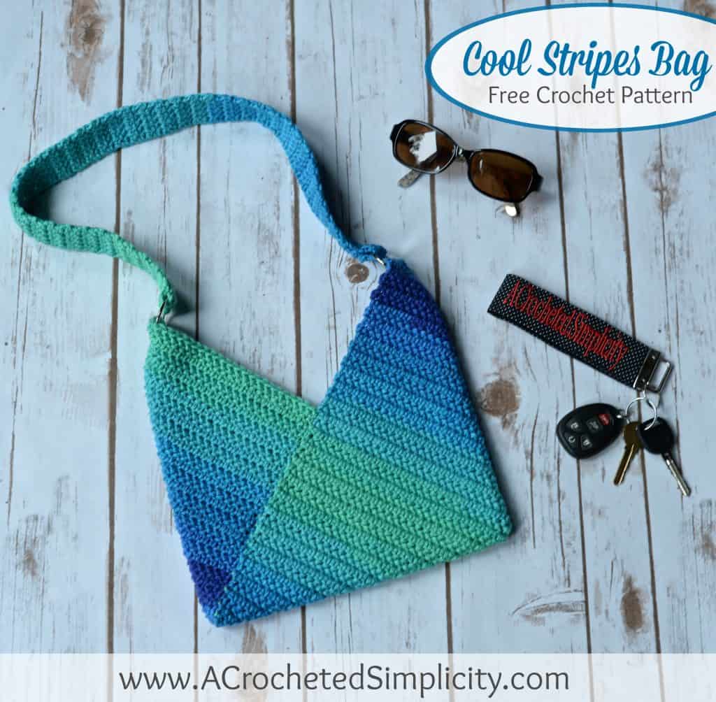 Free Crochet Pattern - Cool Stripes Bag by A Crocheted Simplicity