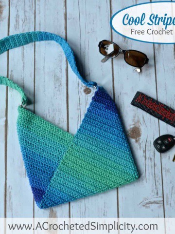 Free Crochet Pattern - Cool Stripes Bag by A Crocheted Simplicity