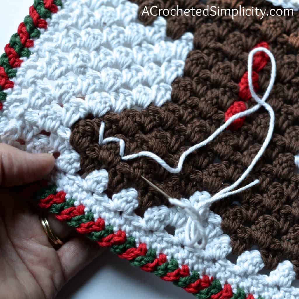 Free Crochet Pattern - Gingerbread Man Hot Pad by A Crocheted Simplicity