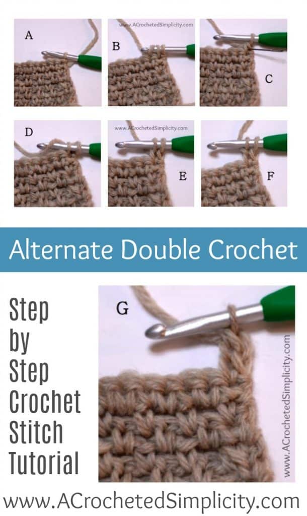 How to Crochet the Alternate Double Crochet Stitch - by A Crocheted Simplicity